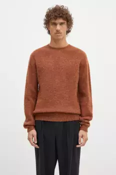 Свитер Birnir из шерсти ягненка с начесом Norse Projects, коричневый