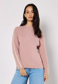 Свитер BLANKET STITCH Apricot, фуксия