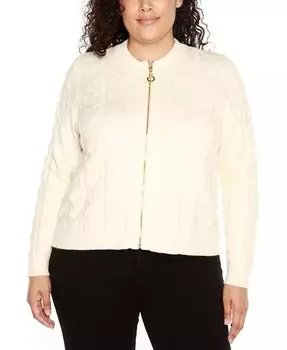 Свитер больших размеров с молнией Black Label больших размеров Belldini, бежевый