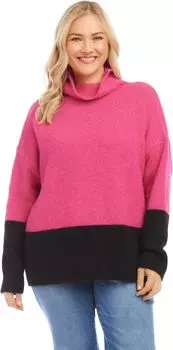 Свитер больших размеров в стиле колор-блок Karen Kane, цвет Multicolor