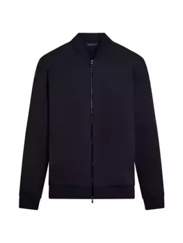 Свитер-бомбер на молнии Bugatchi, темно-синий