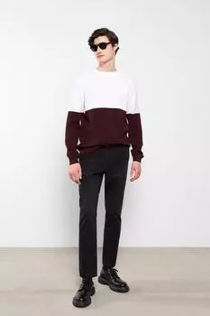 Свитер - Бордовый - Классический крой LC Waikiki, бордовый