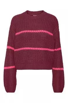 Свитер - Бордовый - Классический крой Noisy May, бордовый