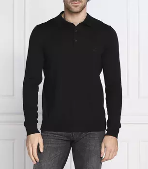 Свитер BOSS BLACK polo regular fit, черный