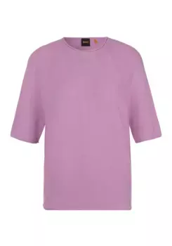 Свитер BOSS ORANGE с рукавами 3/4 "C_Flamber Premiumженская мода", с круглым вырезом, фиолетовый