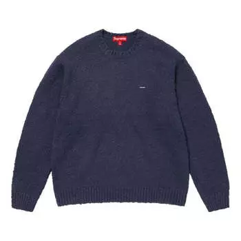 Свитер boucl small box sweater 'navy' Supreme, синий