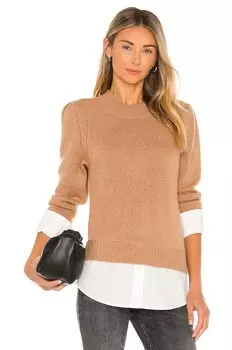 Свитер Brochu Walker Eton Layered Crew Looker, цвет Camel Melange & White