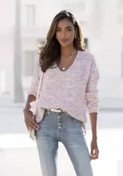 Свитер Buffalo с V-образным вырезом, из мягкой шенили, вязаный свитер, уютный мягкий, пастельный, голубой