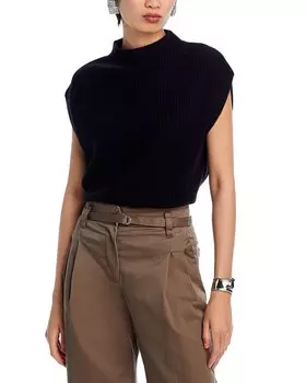 Свитер C by Bloomingdale's Cashmere Cashmere с воротником-воронкой, черный