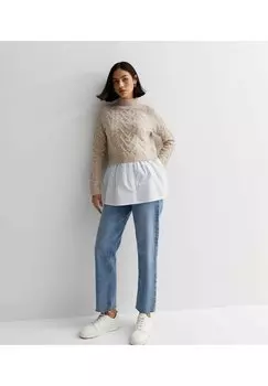 Свитер Cable 2 In 1 New Look, цвет cream