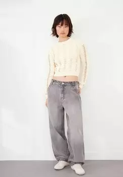 Свитер CABLE Bershka, бежевый