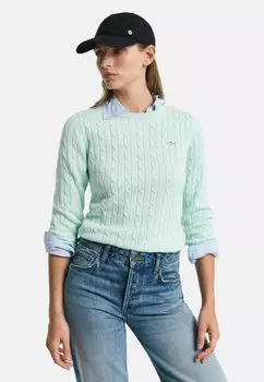 Свитер CABLE C NECK GANT, зеленый