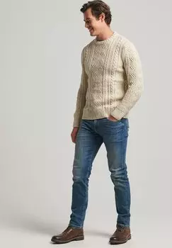 Свитер Cable Crew Neck Superdry, цвет ecru
