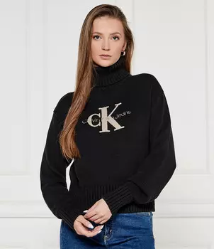 Свитер CALVIN KLEIN JEANS CHENILLE Regular Fit, черный