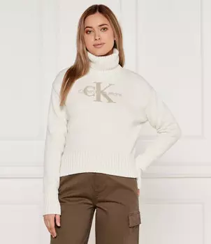 Свитер CALVIN KLEIN JEANS CHENILLE Regular Fit, белый