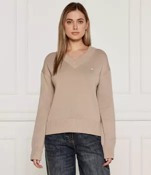 Свитер CALVIN KLEIN JEANS EMBRO BADGE Regular Fit, бежевый