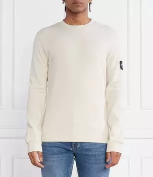 Свитер CALVIN KLEIN JEANS Regular Fit, кремовый