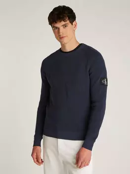 Свитер CALVIN KLEIN JEANS Regular Fit, темно-синий