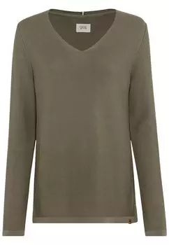 Свитер Camel Active Feinstrick mit V Ausschnitt, цвет Olivgrn