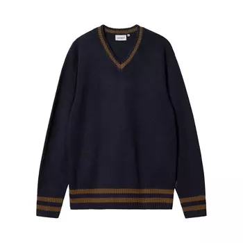 Свитер Carhartt WIP Stanford, темно-синий/темно-коричневый Hamilton