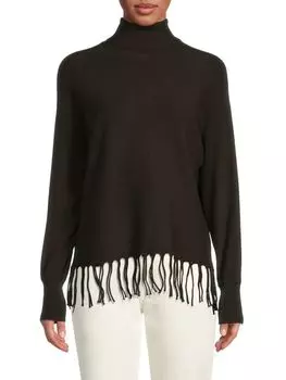 Свитер Carmen Marc Valvo с кисточками, темно-зеленый