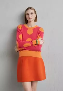 Свитер Cashmere Polka Dot Crew KNITID, цвет clementine/hot rose