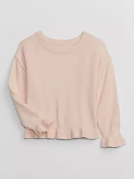 Свитер cashsoft с рюшами Gap, розовый