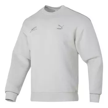 Свитер casual logo printed sweater 'grey' Puma, серый