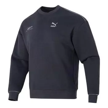 Свитер casual logo printed sweater 'navy' Puma, синий