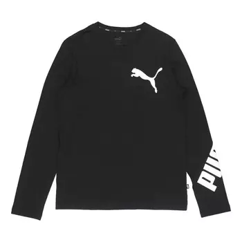 Свитер casual long sleeve t-shirt 'black' Puma, черный