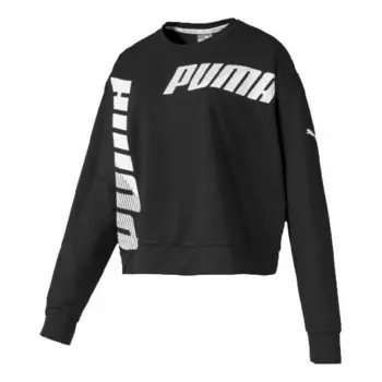 Свитер casual sports breathable round neck long sleeves hoodie black Puma, черный