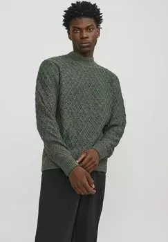Свитер CCZIGGI MOCK NECK LN Jack & Jones, зеленые фронтоны