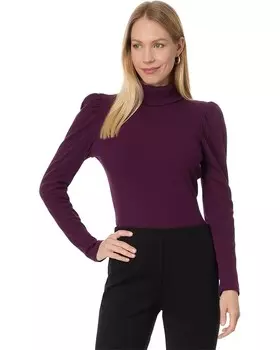 Свитер CeCe Long Sleeve Rib Knit Puff Sleeve Turtleneck Top, цвет Pickled Beet