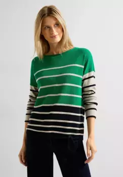 Свитер Cecil с круглым вырезом и круглым вырезом, зеленый