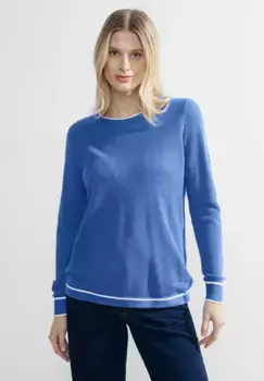 Свитер Cecil с круглым вырезом из мягкой смеси хлопка, цвет Water Blue