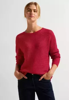 Свитер Cecil с круглым вырезом, крупной вязки, цвет Casual Red Melange