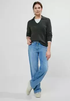 Свитер Cecil с V-образным вырезом и рукавами 3/4, хаки