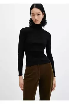 Свитер черепаховой вязки Mango, черный