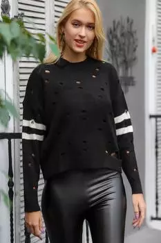 Свитер - Черный - Классический крой Chiccy