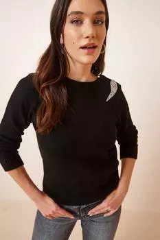 Свитер - Черный - Классический крой Happiness stanbul, черный