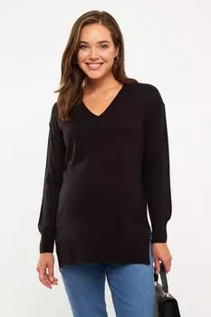 Свитер - Черный - Классический крой LC Waikiki, черный