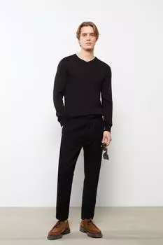 Свитер - Черный - Классический крой LC Waikiki, черный