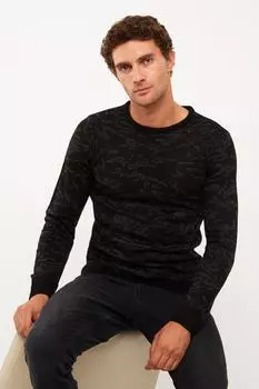 Свитер - Черный - Классический крой LC Waikiki, черный