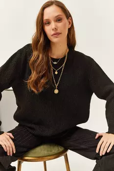 Свитер - Черный - Классический крой Olalook, черный
