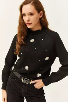 Свитер - Черный - Классический крой Olalook, черный