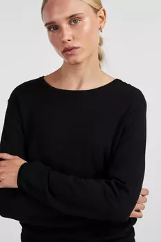 Свитер - Черный - Классический крой PIECES, черный