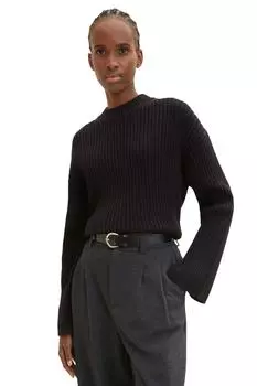 Свитер - Черный - Классический крой Tom Tailor Denim, черный