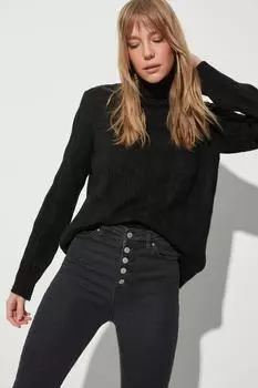 Свитер - Черный - Классический крой Trendyol, черный