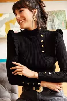 Свитер - Черный - Приталенный Olalook, черный