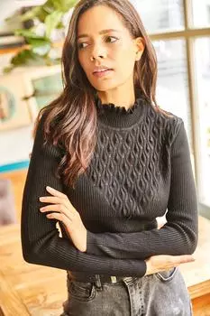 Свитер - Черный - Приталенный Olalook, черный